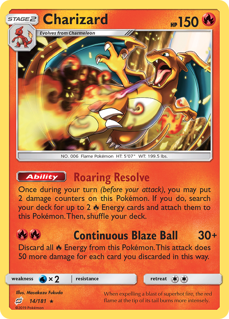 Charizard (14/181) (Cosmos Holo) [Sun & Moon: Team Up] | Exor Games Dartmouth