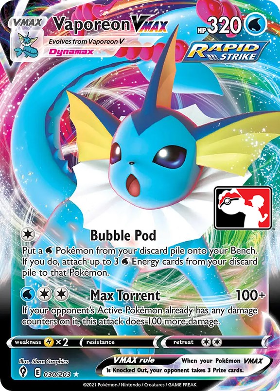 Vaporeon VMAX (030/203) [Prize Pack Series One] | Exor Games Dartmouth