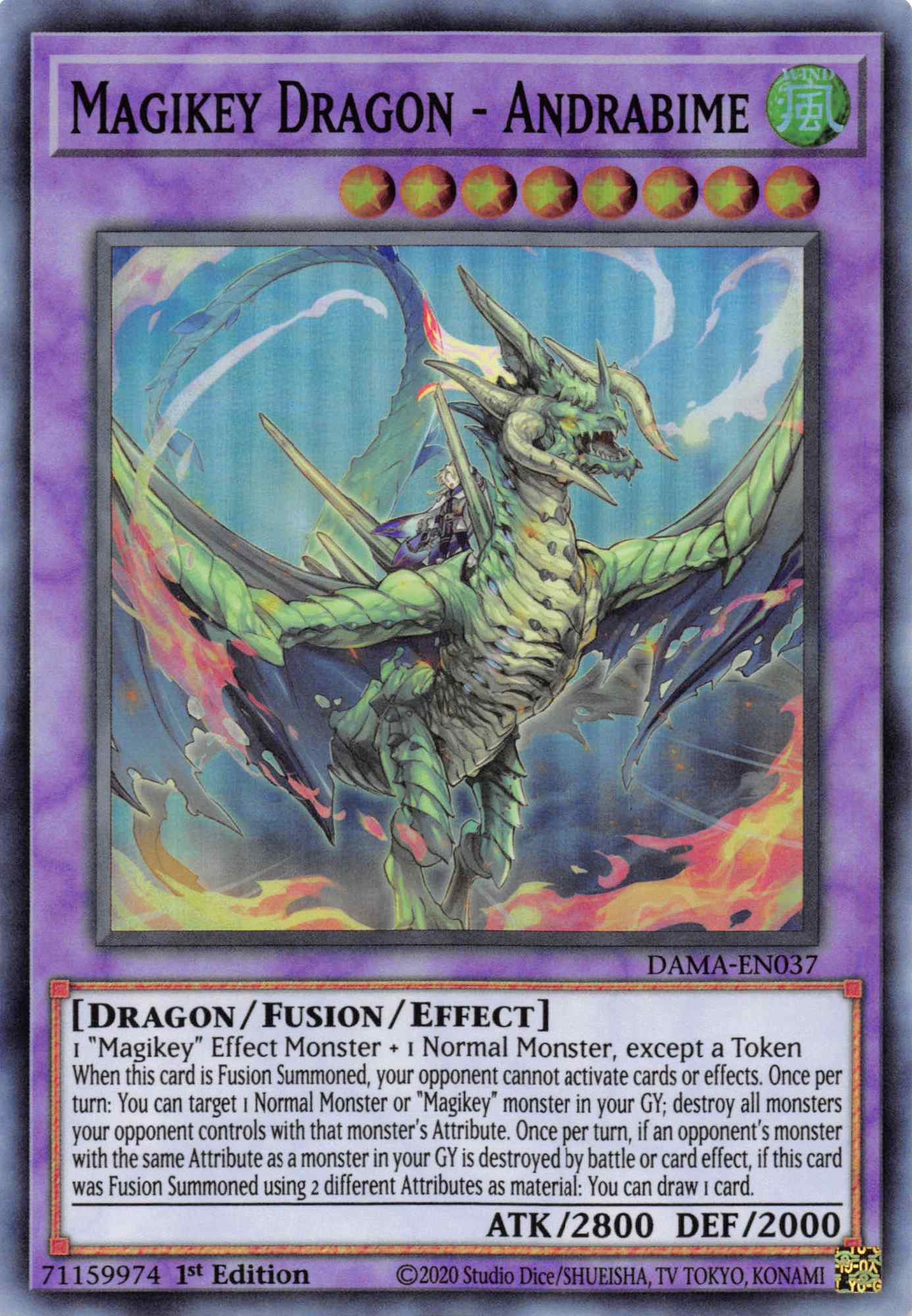 Magikey Dragon - Andrabime [DAMA-EN037] Super Rare | Exor Games Dartmouth