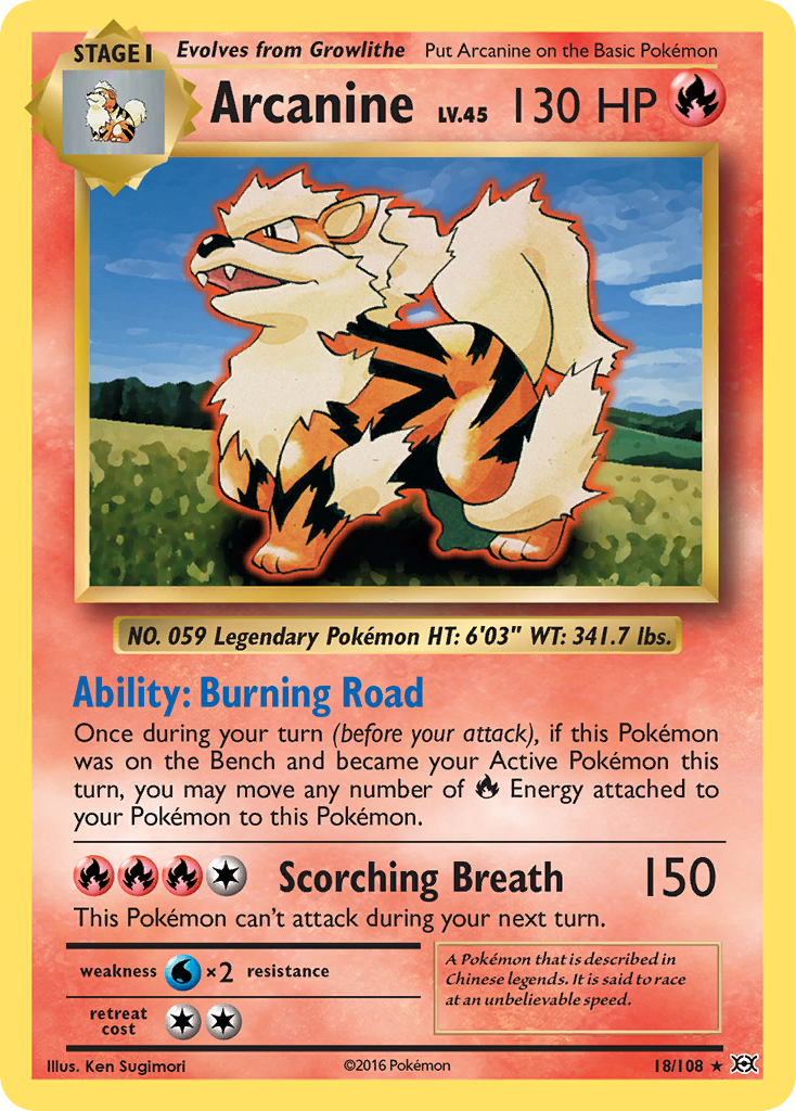 Arcanine (18/108) [XY: Evolutions] | Exor Games Dartmouth