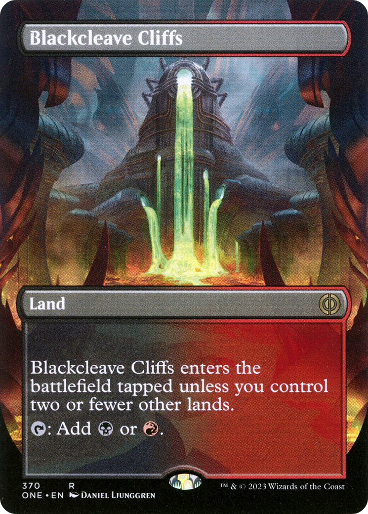 Blackcleave Cliffs (Borderless Alternate Art) [Phyrexia: All Will Be One] | Exor Games Dartmouth