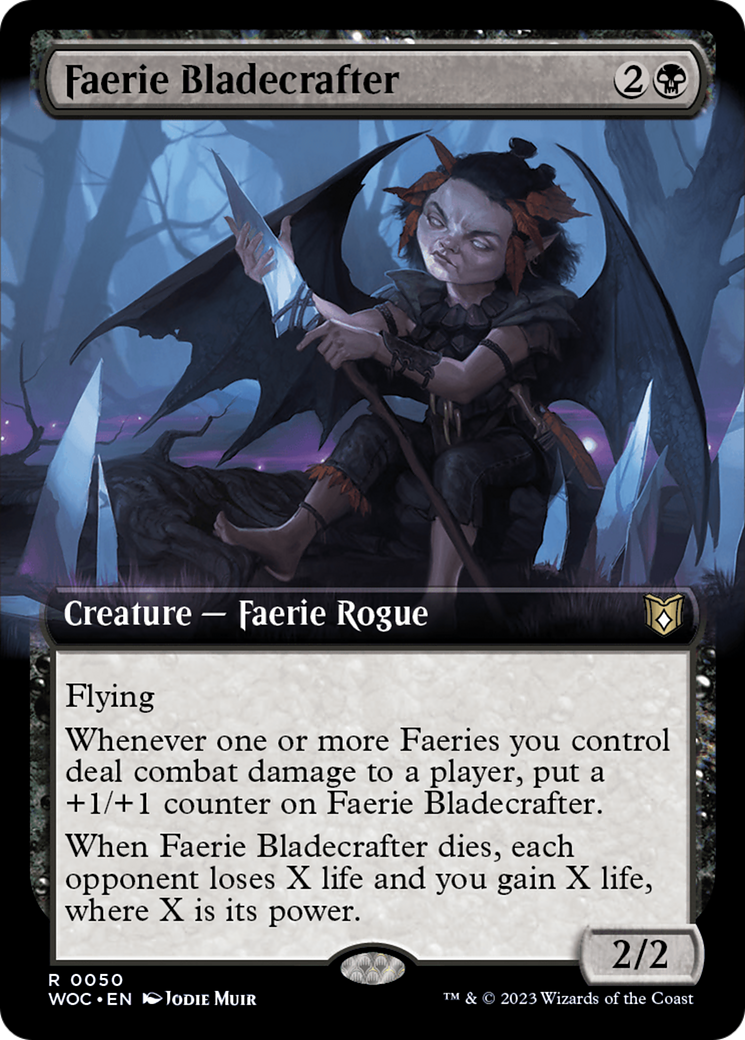 Faerie Bladecrafter (Extended Art) [Wilds of Eldraine Commander] | Exor Games Dartmouth