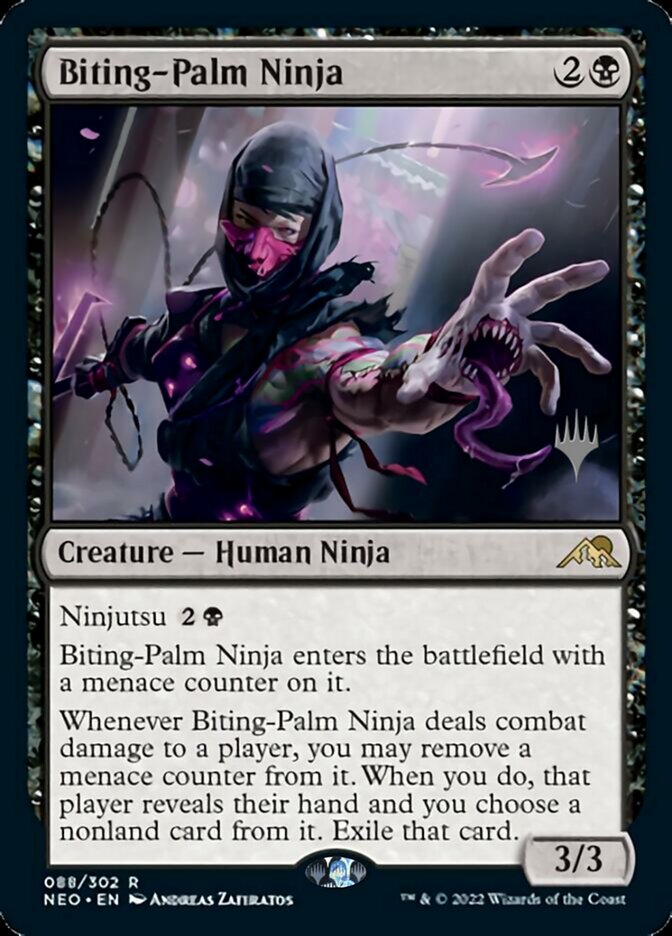 Biting-Palm Ninja (Promo Pack) [Kamigawa: Neon Dynasty Promos] | Exor Games Dartmouth