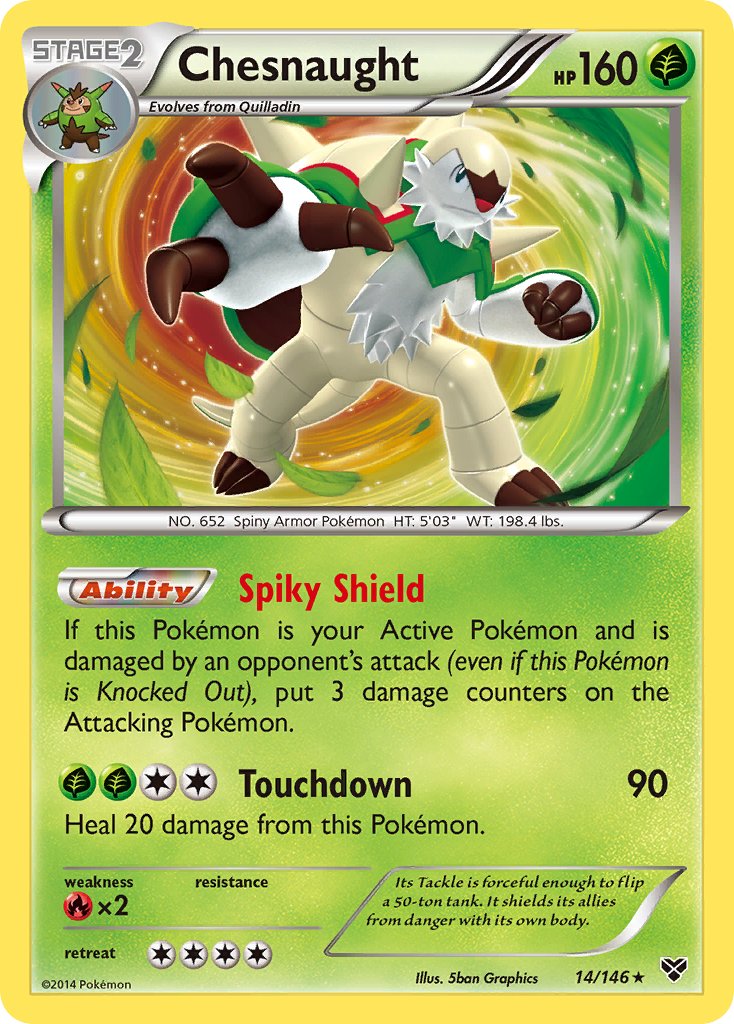 Chesnaught (14/146) (Cosmos Holo) (Blister Exclusive) [XY: Base Set] | Exor Games Dartmouth