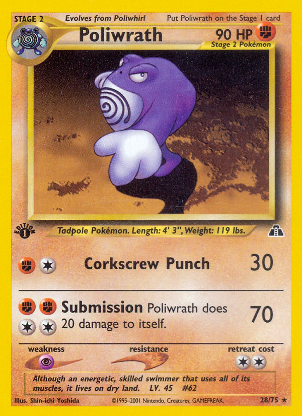 Poliwrath (28/75) [Neo Discovery 1st Edition] | Exor Games Dartmouth