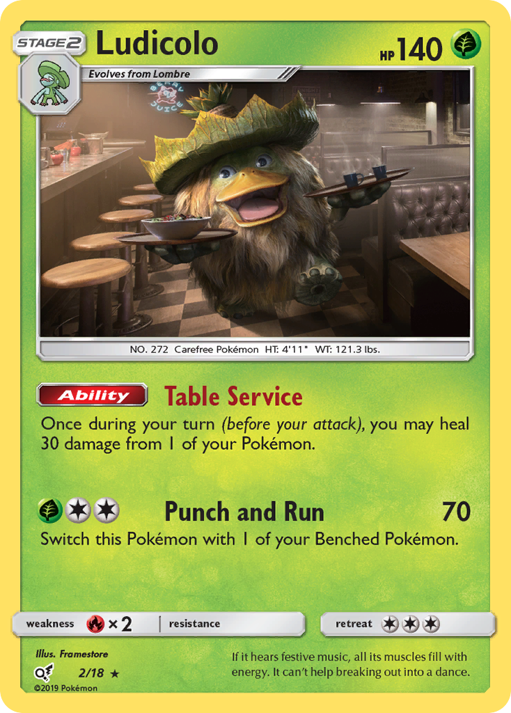 Ludicolo (2/18) [Sun & Moon: Detective Pikachu] | Exor Games Dartmouth