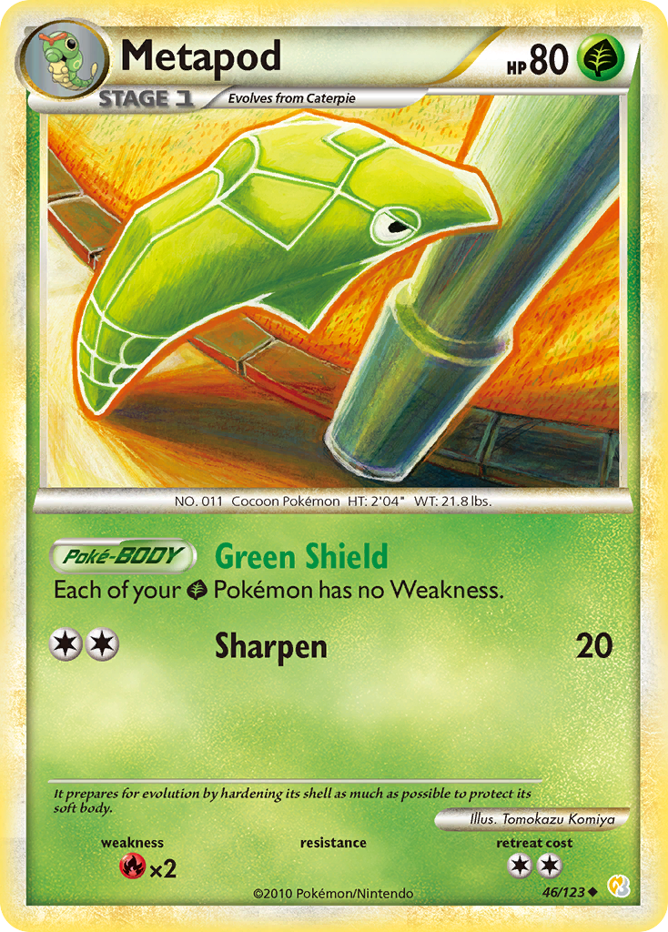 Metapod (46/123) [HeartGold & SoulSilver: Base Set] | Exor Games Dartmouth