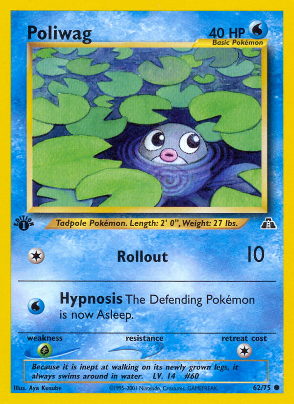 Poliwag (62/75) [Neo Discovery 1st Edition] | Exor Games Dartmouth