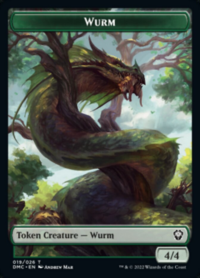 Bird (002) // Wurm Double-sided Token [Dominaria United Tokens] | Exor Games Dartmouth