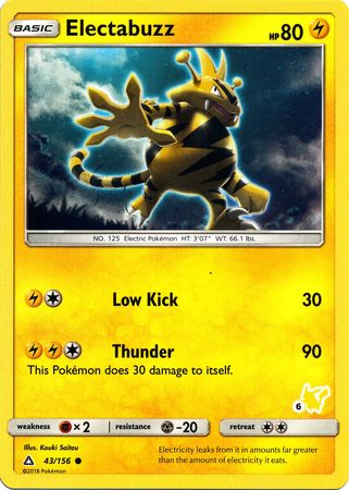 Electabuzz (43/156) (Pikachu Stamp #6) [Battle Academy 2020] | Exor Games Dartmouth