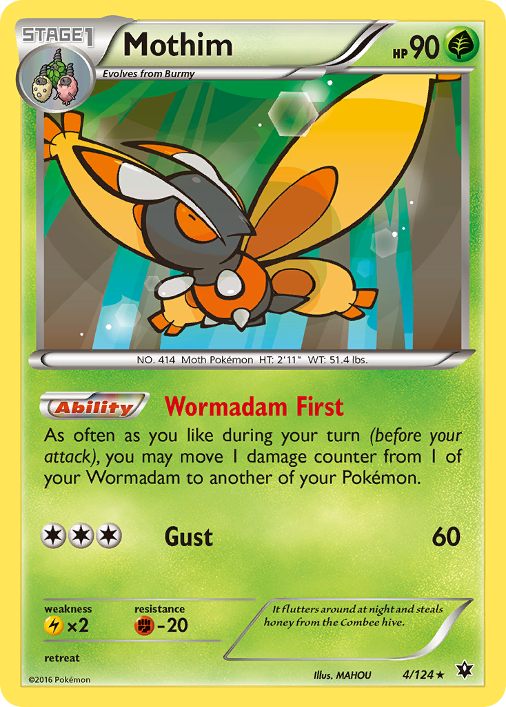 Mothim (4/124) [XY: Fates Collide] | Exor Games Dartmouth