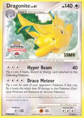 Dragonite (2/146) (National Championship Staff) [Diamond & Pearl: Legends Awakened] | Exor Games Dartmouth