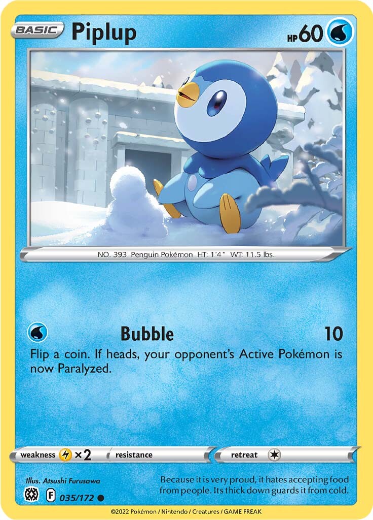 Piplup (035/172) [Sword & Shield: Brilliant Stars] | Exor Games Dartmouth