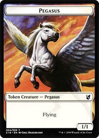 Pegasus // Human Double-sided Token [Commander 2019 Tokens] | Exor Games Dartmouth