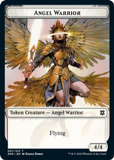 Angel Warrior // Shark Double-sided Token [Challenger Decks 2021 Tokens] | Exor Games Dartmouth