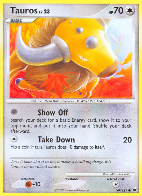 Tauros (98/127) [Platinum: Base Set] | Exor Games Dartmouth