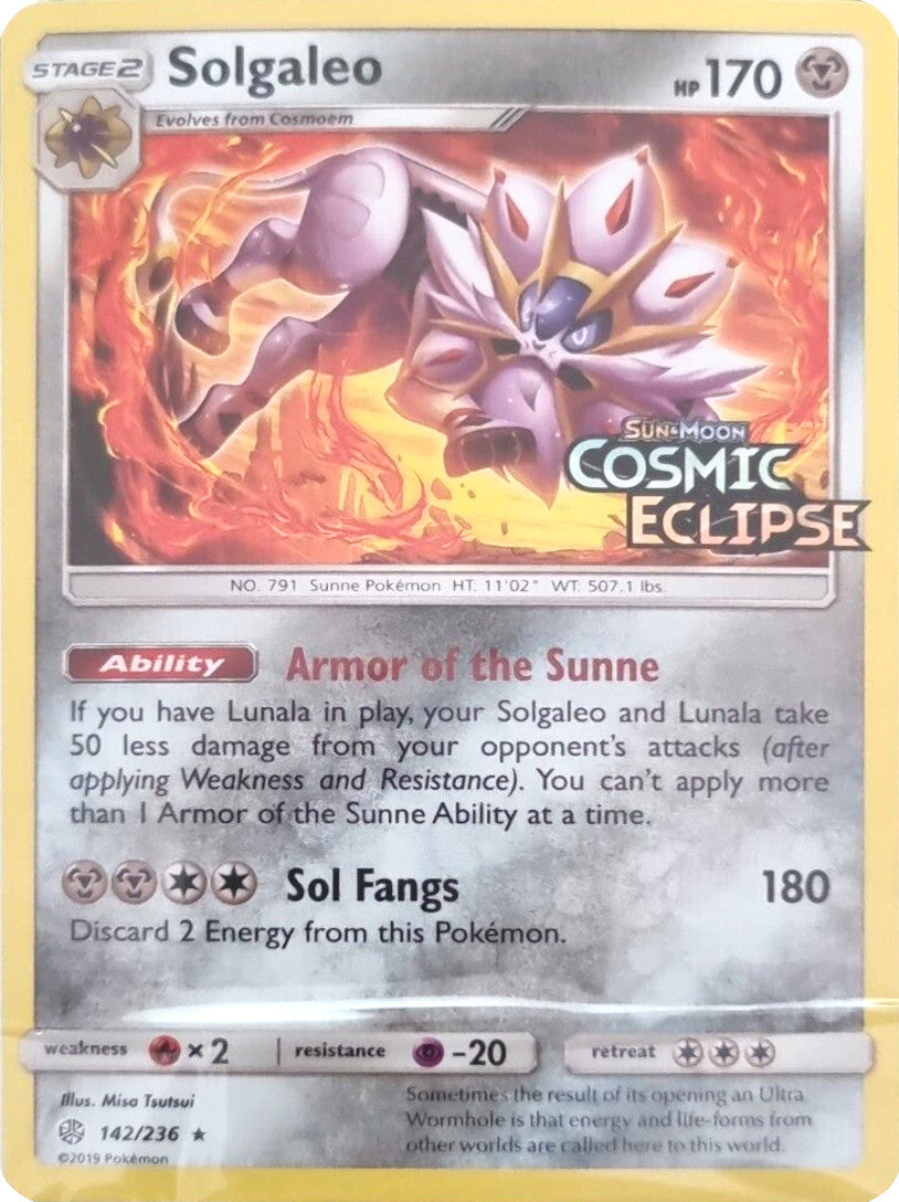 Solgaleo (142/236) (Cosmic Eclipse Stamped) [Sun & Moon: Cosmic Eclipse] | Exor Games Dartmouth