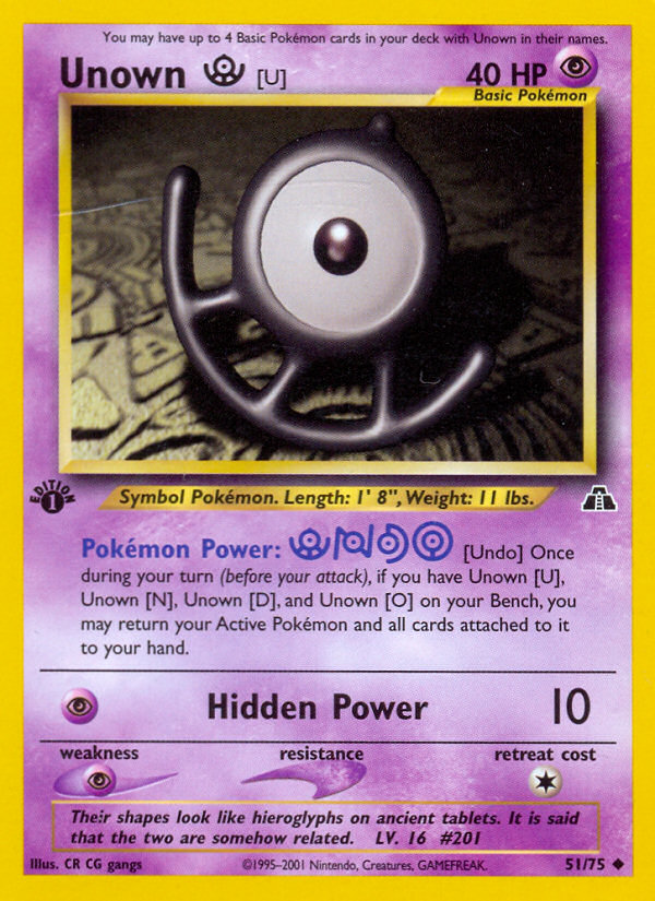 Unown [U] (51/75) [Neo Discovery 1st Edition] | Exor Games Dartmouth