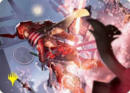 Peerless Samurai Art Card (Gold-Stamped Signature) [Kamigawa: Neon Dynasty Art Series] | Exor Games Dartmouth