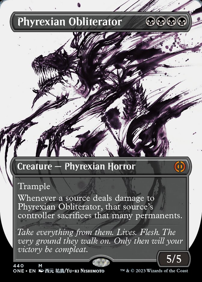 Phyrexian Obliterator (Borderless Ichor Step-and-Compleat Foil) [Phyrexia: All Will Be One] | Exor Games Dartmouth