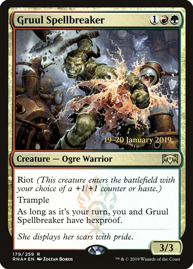 Gruul Spellbreaker [Ravnica Allegiance Prerelease Promos] | Exor Games Dartmouth