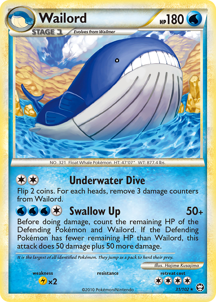 Wailord (31/102) [HeartGold & SoulSilver: Triumphant] | Exor Games Dartmouth