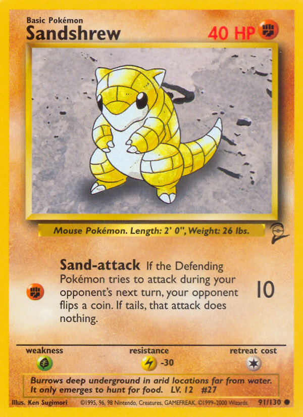 Sandshrew (91/130) [Base Set 2] | Exor Games Dartmouth