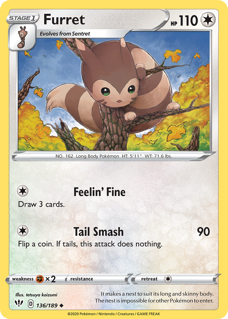 Furret (136/189) [Sword & Shield: Darkness Ablaze] | Exor Games Dartmouth