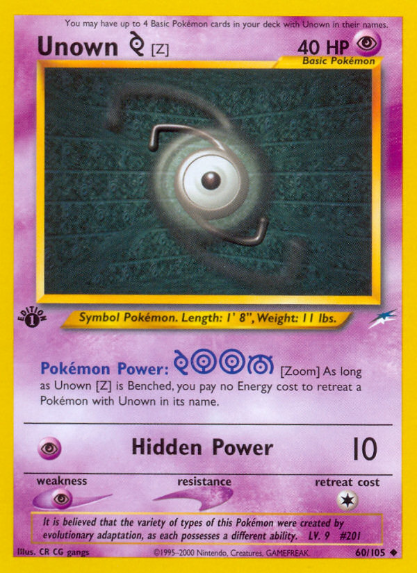 Unown [Z] (60/105) [Neo Destiny 1st Edition] | Exor Games Dartmouth