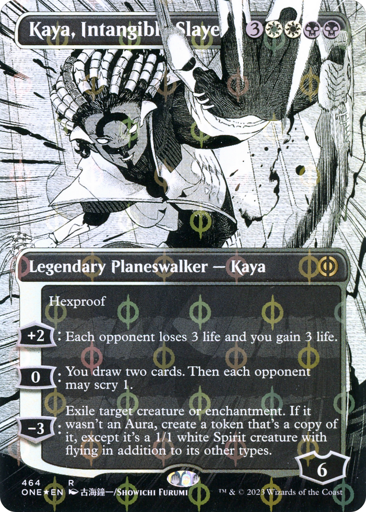 Kaya, Intangible Slayer (Borderless Manga Step-and-Compleat Foil) [Phyrexia: All Will Be One] | Exor Games Dartmouth