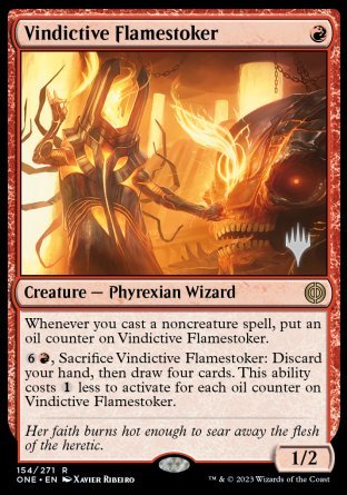 Vindictive Flamestoker (Promo Pack) [Phyrexia: All Will Be One Promos] | Exor Games Dartmouth