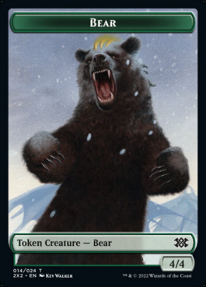 Bear // Monk Double-sided Token [Double Masters 2022 Tokens] | Exor Games Dartmouth