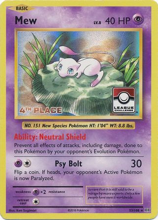 Mew (53/108) (League Promo 4th Place) [XY: Evolutions] | Exor Games Dartmouth