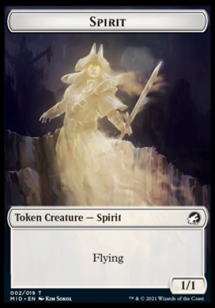 Spirit // Bird Double-sided Token [Innistrad: Midnight Hunt Tokens] | Exor Games Dartmouth