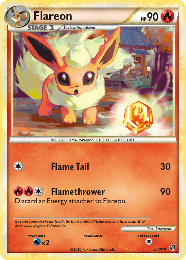 Flareon (26/90) [HeartGold & SoulSilver: Undaunted] | Exor Games Dartmouth