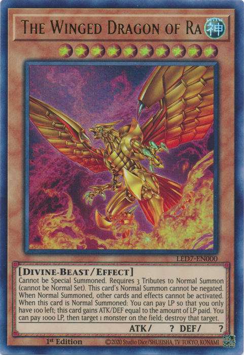 The Winged Dragon of Ra (Alternate Art) [LED7-EN000] Ultra Rare | Exor Games Dartmouth