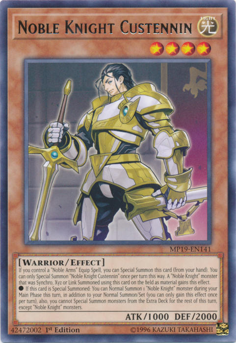 Noble Knight Custennin [MP19-EN141] Rare | Exor Games Dartmouth