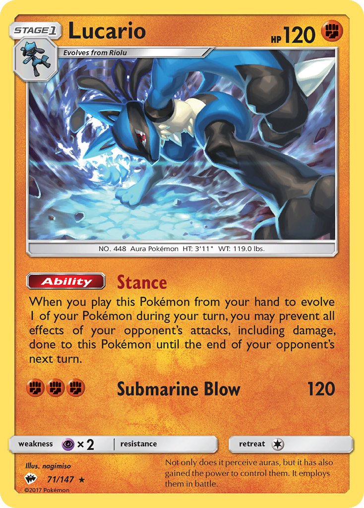 Lucario (71/147) (Theme Deck Exclusive) [Sun & Moon: Burning Shadows] | Exor Games Dartmouth