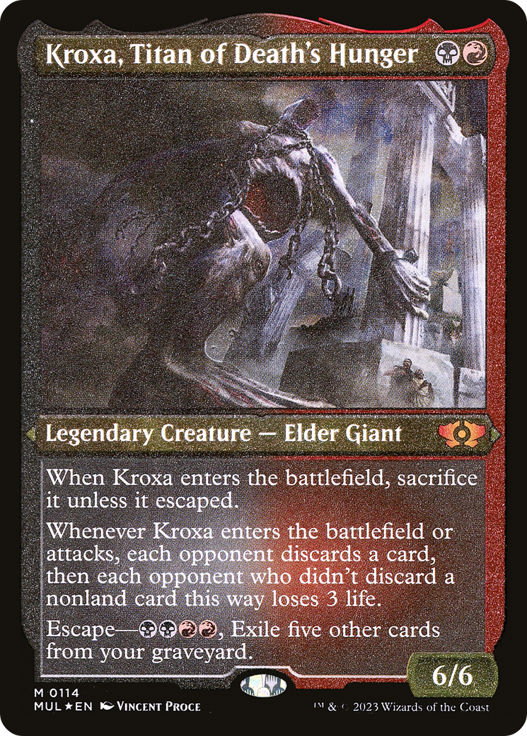 Kroxa, Titan of Death's Hunger (Foil Etched) [Multiverse Legends] | Exor Games Dartmouth