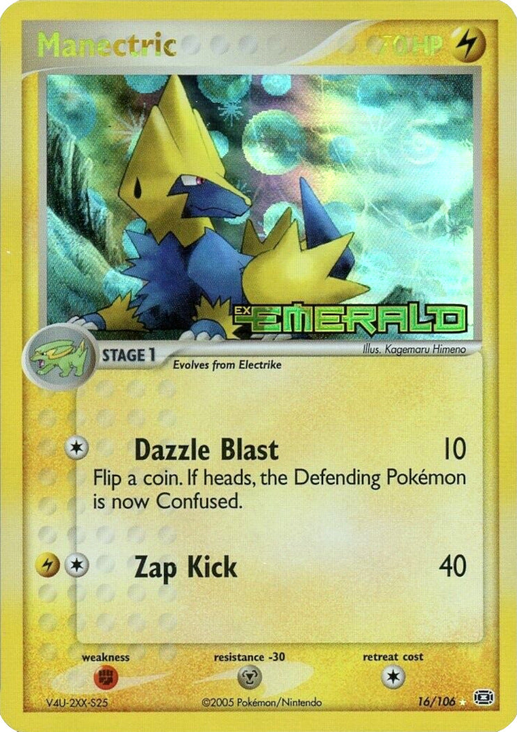 Manectric (16/106) (Stamped) [EX: Emerald] | Exor Games Dartmouth