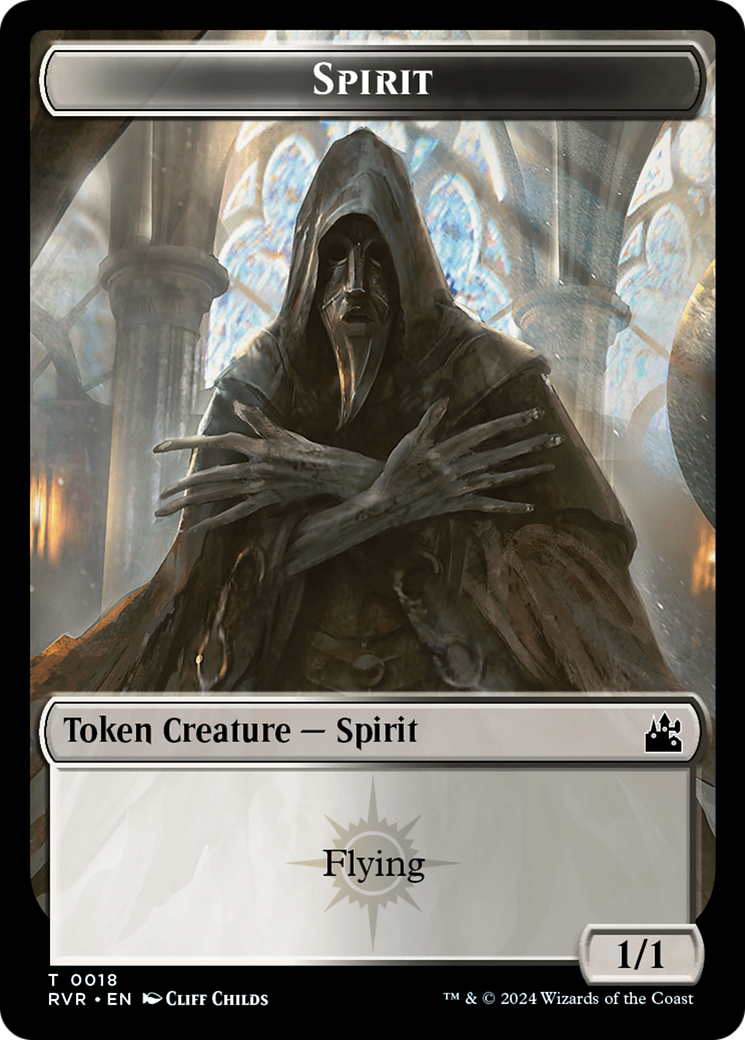 Spirit (0018) // Rhino Double-Sided Token [Ravnica Remastered Tokens] | Exor Games Dartmouth
