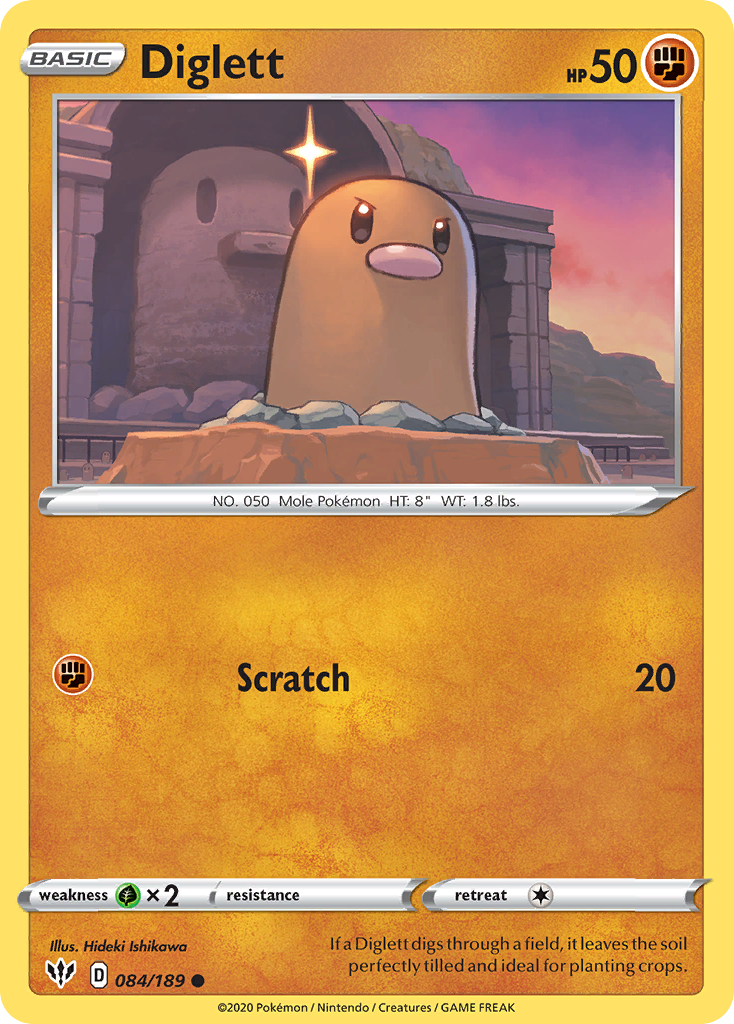 Diglett (084/189) [Sword & Shield: Darkness Ablaze] | Exor Games Dartmouth