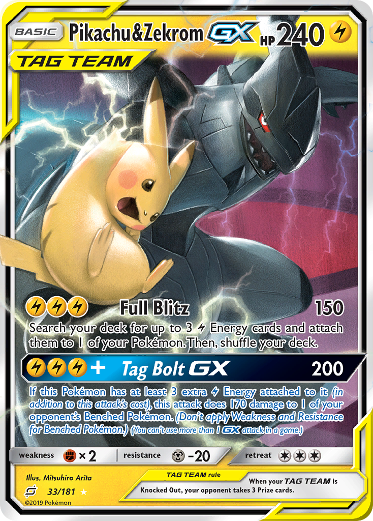 Pikachu & Zekrom GX (33/181) [Sun & Moon: Team Up] | Exor Games Dartmouth