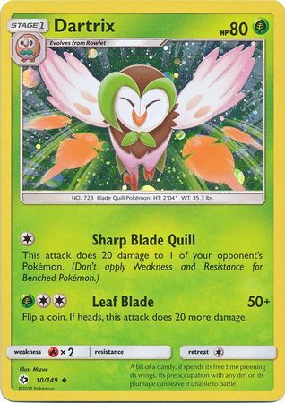 Dartrix (10/149) (Cosmos Holo) [Sun & Moon: Base Set] | Exor Games Dartmouth