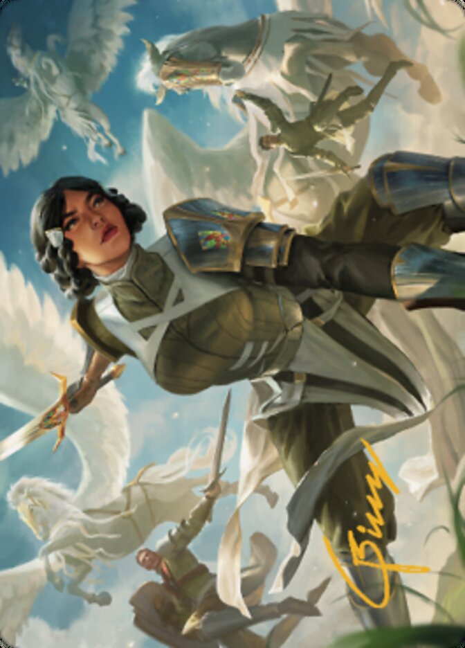 Resolute Reinforcements Art (Gold-Stamped Signature) [Dominaria United Art Series] | Exor Games Dartmouth