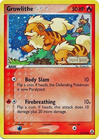 Growlithe (55/92) (Stamped) [EX: Legend Maker] | Exor Games Dartmouth