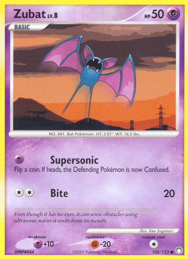 Zubat (108/123) [Diamond & Pearl: Mysterious Treasures] | Exor Games Dartmouth