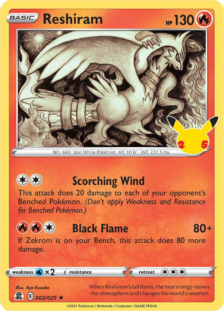 Reshiram (002/025) [Celebrations: 25th Anniversary] | Exor Games Dartmouth