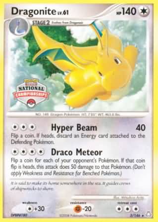 Dragonite (2/146) (National Championship) [Diamond & Pearl: Legends Awakened] | Exor Games Dartmouth