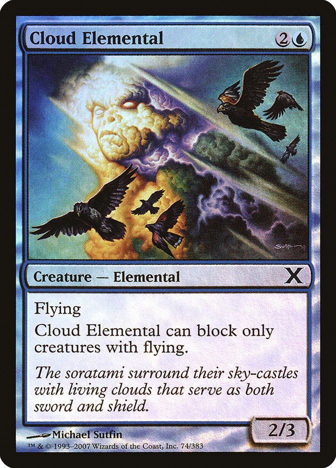 Cloud Elemental (Premium Foil) [Tenth Edition] | Exor Games Dartmouth